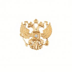 Золотой значок Герб Atoll с фианитом ЗСГерб РФ фото